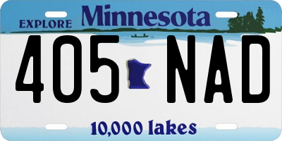 MN license plate 405NAD