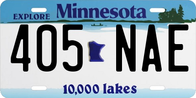 MN license plate 405NAE
