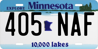 MN license plate 405NAF