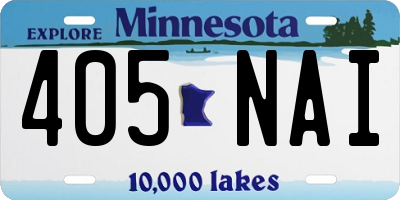 MN license plate 405NAI