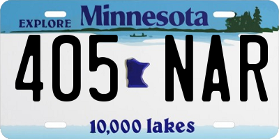 MN license plate 405NAR