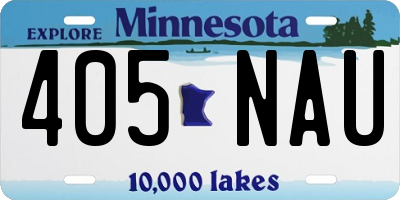 MN license plate 405NAU