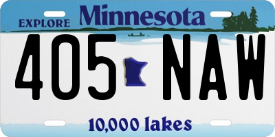MN license plate 405NAW