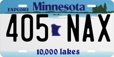 MN license plate 405NAX