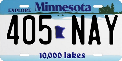 MN license plate 405NAY