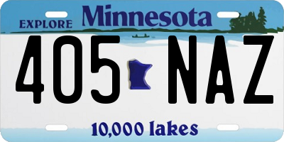 MN license plate 405NAZ