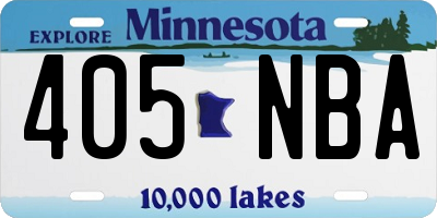 MN license plate 405NBA