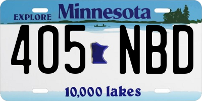 MN license plate 405NBD