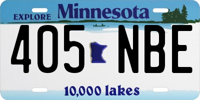 MN license plate 405NBE