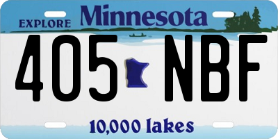 MN license plate 405NBF