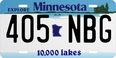 MN license plate 405NBG