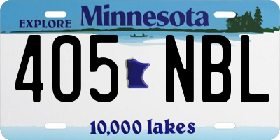 MN license plate 405NBL