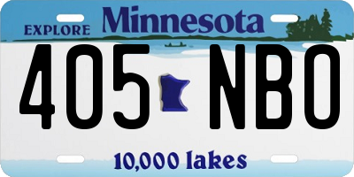 MN license plate 405NBO