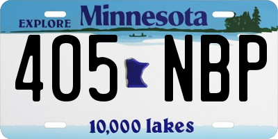 MN license plate 405NBP