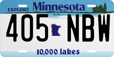 MN license plate 405NBW