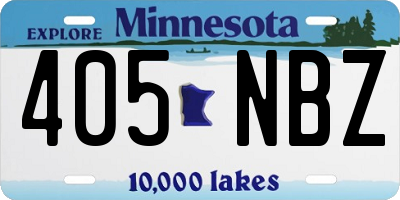 MN license plate 405NBZ