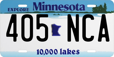 MN license plate 405NCA