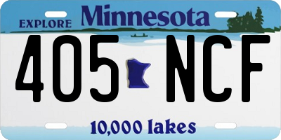 MN license plate 405NCF