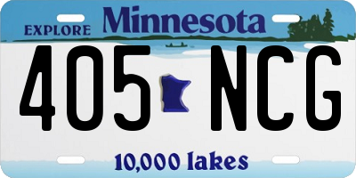 MN license plate 405NCG