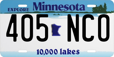 MN license plate 405NCO