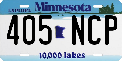 MN license plate 405NCP