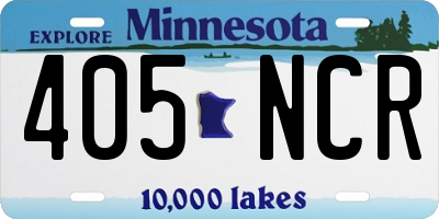 MN license plate 405NCR