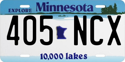 MN license plate 405NCX