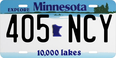 MN license plate 405NCY