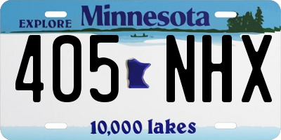 MN license plate 405NHX
