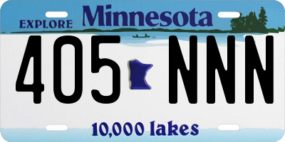 MN license plate 405NNN