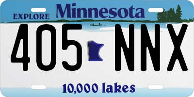 MN license plate 405NNX