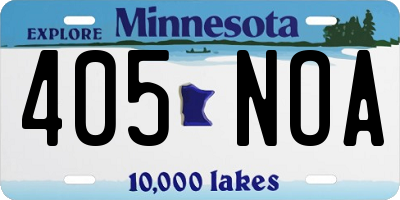 MN license plate 405NOA