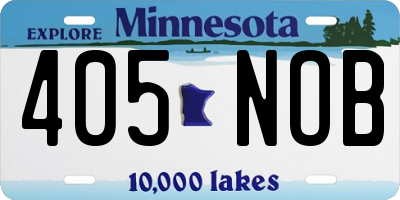 MN license plate 405NOB