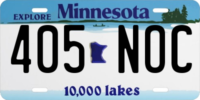 MN license plate 405NOC
