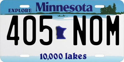 MN license plate 405NOM