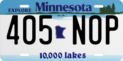 MN license plate 405NOP