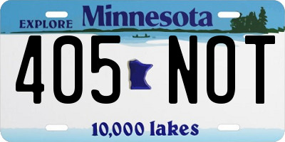 MN license plate 405NOT