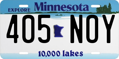 MN license plate 405NOY