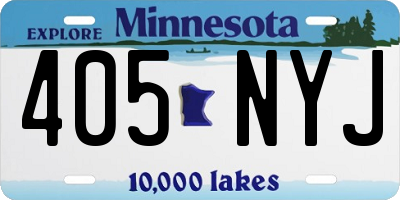 MN license plate 405NYJ
