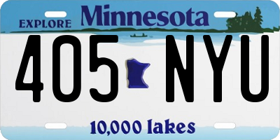 MN license plate 405NYU