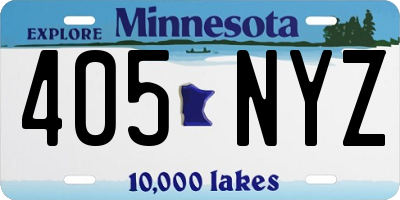 MN license plate 405NYZ