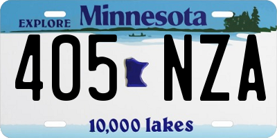 MN license plate 405NZA