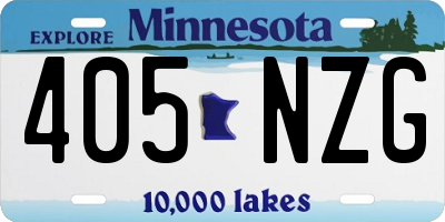 MN license plate 405NZG