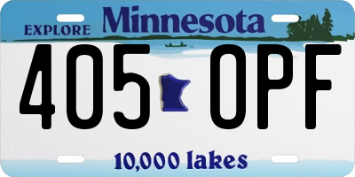 MN license plate 405OPF