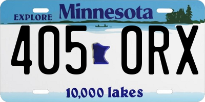 MN license plate 405ORX