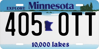 MN license plate 405OTT