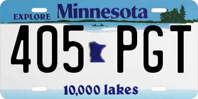 MN license plate 405PGT