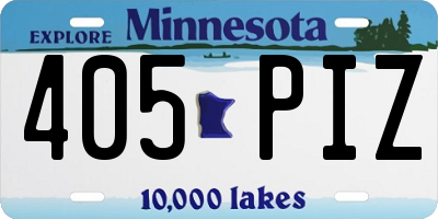MN license plate 405PIZ