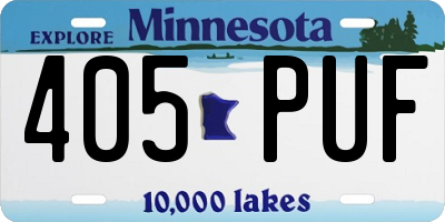MN license plate 405PUF