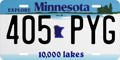 MN license plate 405PYG